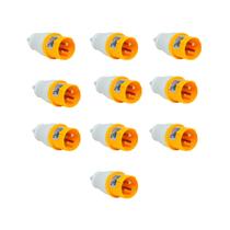 Kit 10 plug industrial 2p+t 16a amarelo 4h 110/130v omg 3074 Kit 10 plug industrial 2p+t 16a amarelo 4h 110/130v omg 3074