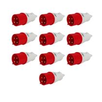 Kit 10 plug industrial 3p+t 32a vermelho 6h 380/440v omg 4276 Kit 10 plug industrial 3p+t 32a vermelho 6h 380/440v omg 4276
