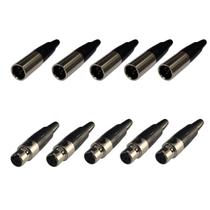 Kit 10 Plug Mini XLR Macho e Fêmea 4 Pinos Profissional Kit 10 Plug Mini XLR Macho e Fêmea 4 Pinos Profissional