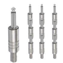 Kit 10 Plug P10 Conector Estereo Mono Com Mola Microfone Caixas Mesa De Som Guitarra Violão