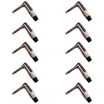 Kit 10 Plug P10 Macho Mono Niquelado Borracha L 90º Mxt
