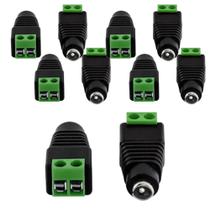 Kit 10 plug p4 femea c/borne 2,1x5,5 x14mm