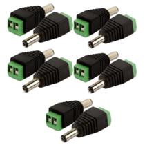 Kit 10 plug p4 macho c/borne 2,1x5,5x14mm