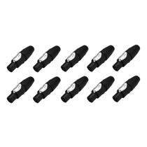 Kit 10 Plug Speakon Macho Conector Com Trava 4 Pinos Preto Kit 10 Plug Speakon Macho Conector Com Trava 4 Pinos Preto