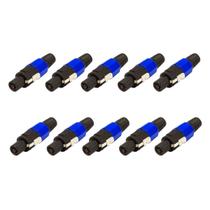 Kit 10 Plug Speakon Macho Conector Com Trava 4 Pinos ul Kit 10 Plug Speakon Macho Conector Com Trava 4 Pinos ul