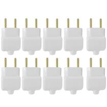 Kit 10 Plug Tomada Pino Macho Prensa Cabo 2P Branco 20A 250V Kit 10 Plug Tomada Pino Macho Prensa Cabo 2P Branco 20A 250V