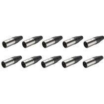KIT 10 Plug XLR Macho Metal Profissional 3 Vias Roxtone KIT 10 Plug XLR Macho Metal Profissional 3 Vias Roxtone