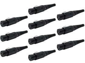 Kit 10 Plugs Conector Xlr Canon Femea Q11b Csr Microfone Dmx Kit 10 Plugs Conector Xlr Canon Femea Q11b Csr Microfone Dmx