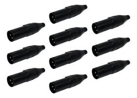 Kit 10 Plugs Conector Xlr Canon Macho 1030 Csr Microfone Dmx