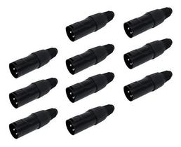 Kit 10 Plugs Conector Xlr Canon Macho Q14b Csr Microfone Dmx