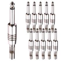 Kit 10 Plugs P10 Mono Santo Angelo Ninja Guitarra Baixo C/ Mola