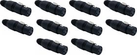 Kit 10 Plugs Xlr Conector Cannon Femea Mic Dmx Linha Prof