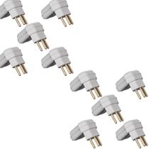 Kit 10 plugue 2p+t 10a 90g c/ prensa cabo pld10-3 cinza margirius Kit 10 plugue 2p+t 10a 90g c/ prensa cabo pld10-3 cinza margirius