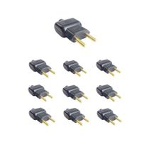 Kit 10 Plugue Macho 2 Pinos 2P 20A Preto - Ilumi Kit 10 Plugue Macho 2 Pinos 2P 20A Preto - Ilumi