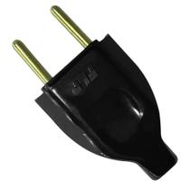 Kit 10 Plugue Pino Macho 2p 10A Oco Com Inmetro 110V/220V Bivolt Preto