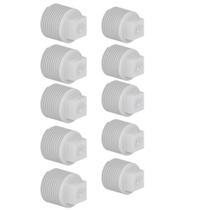 Kit 10 Plugue roscável 1/2" 20mm Tigre Branco Pvc Tigre