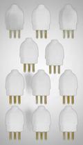 Kit 10 Plugues Macho Tomada 2P+T 10A Branco