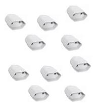 Kit 10 Plugues Pino Tomada Femea 2P 10A 180 Branco Soprano