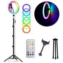 Kit 10 Polegada Colorido Ringlight Rgb Led Anel Luz 26 CM - Top Total