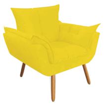 Kit 10 Poltrona Cadeira Decorativa Opala Sala de Estar Recepção Consultório Escritório material sintético Amarelo - KDAcanto Móveis