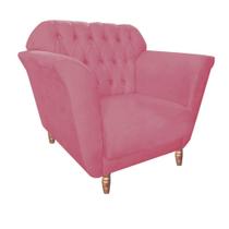 Kit 10 Poltrona Cadeira Decorativa Ster com Capitone Sala de Estar Recepção Escritório Suede Rosa Bebê - KDAcanto Móveis