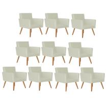 Kit 10 Poltrona Cadeira Nina Decorativa Recepção Sala De Estar Suede Bege - DAMAFFÊ MÓVEIS Kit 10 Poltrona Cadeira Nina Decorativa Recepção Sala De Estar Suede Bege - DAMAFFÊ MÓVEIS