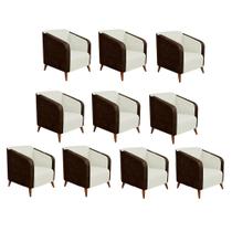 Kit 10 Poltrona Silmara Compose Tecido Sintético Nozes Decorativa 2 Lugares Sala de Estar Recepção Escritório Consultório Suede Bege - KDAcanto Mó Kit 10 Poltrona Silmara Compose Tecido Sintético Nozes Decorativa 2 Lugares Sala de Estar Recepção Escritório Consultório Suede Bege - KDAcanto Mó