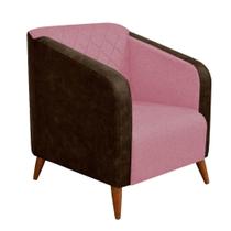 Kit 10 Poltrona Silmara Compose Tecido Sintético Nozes Decorativa Pés Madeira 2 Lugares Sala de Estar Recepção Escritório Consultório Tecido Sintéti