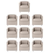 Kit 10 Poltronas Bia Decorativa Reforçada Recepção Clínica Salão Sala De Estar material sintético