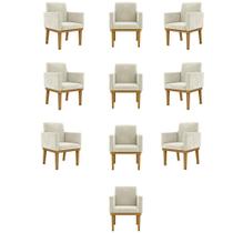 Kit 10 Poltronas Com Base Reforçada + 2 Namoradeiras Bege