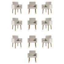 Kit 10 Poltronas Decorativa Recepção Oferta material sintético Balaqui