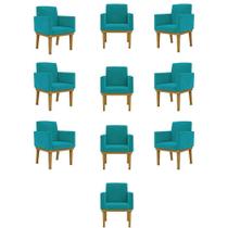 Kit 10 Poltronas Decorativa Reforçada Salão Cor:azul-turquesa Kit 10 Poltronas Decorativa Reforçada Salão Cor:azul-turquesa