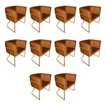 Kit 10 Poltronas Decorativa Sala de Estar Base de Ferro Cobre Veludo Terracota Kit 10 Poltronas Decorativa Sala de Estar Base de Ferro Cobre Veludo Terracota