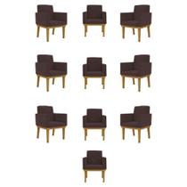 Kit 10 Poltronas Decorativas Nina Reforçada Marrom Balaqui Decor