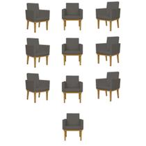 Kit 10 Poltronas Decorativas Reforçada material sintético Escritorio