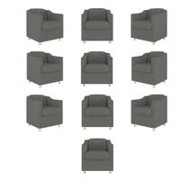Kit 10 Poltronas Decorativas Tilla Sala de Espera Clinica Cinza Balaqui Decor