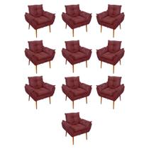 Kit 10 Poltronas Opala Sala Quarto Recepção Salão Suede
