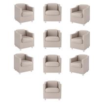 Kit 10 Poltronas Preto Consultorio Recepção - Balaqui Decor Kit 10 Poltronas Preto Consultorio Recepção - Balaqui Decor