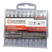 Kit 10 Ponta Bit Dupla Ph2 65mm Phillips Imantada Antiderrapante