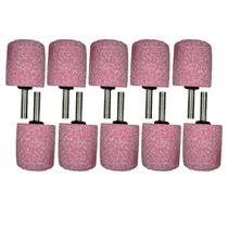 Kit 10 Ponta Montada Rosa Para Retifica C238 38x38mm Haste 1/4