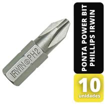 Kit 10 Ponta Power Bit Phillips 49mm x 1/4" x 2-IRWIN