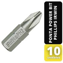 Kit 10 Ponta Power Bit Phillips 49mm x 1/4" x 2-IRWIN Kit 10 Ponta Power Bit Phillips 49mm x 1/4" x 2-IRWIN