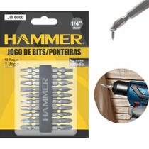 Kit 10 Pontas Bits Magnético Philips Pozidriv Fenda Hammer