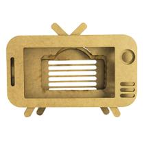 Kit 10 Porta Celular e Amplificador Formato Televisão Laser Mdf Madeira