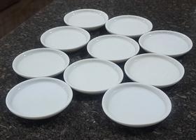 Kit 10 Porta Copos - Porcelana Branca e Off White