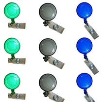 Kit 10 Porta Crachá Retrátil Roller Clip Crachás Etiqueta de Nome Bilhetes Prensilha Metálica Kit 10 Porta Crachá Retrátil Roller Clip Crachás Etiqueta de Nome Bilhetes Prensilha Metálica