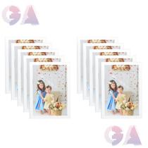 Kit 10 Porta Diploma 21x30 A4 Moldura Branco Com Vidro Para Fotos e Decoração