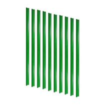 KIT - 10 Porta Etiqueta Simples 90 cm Verde com Acrílico New Plus/Plus - SA Gôndolas