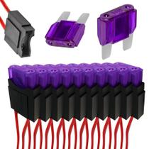Kit 10 Porta Fusível Max Fio 4mm + 10 Fusíveis 100 Amperes