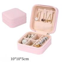 Kit 10 Porta Jóias Portátil Viagem Estojo Pequeno Colar Brinco Moeda Relógio Bijuteria 066 - Nehc